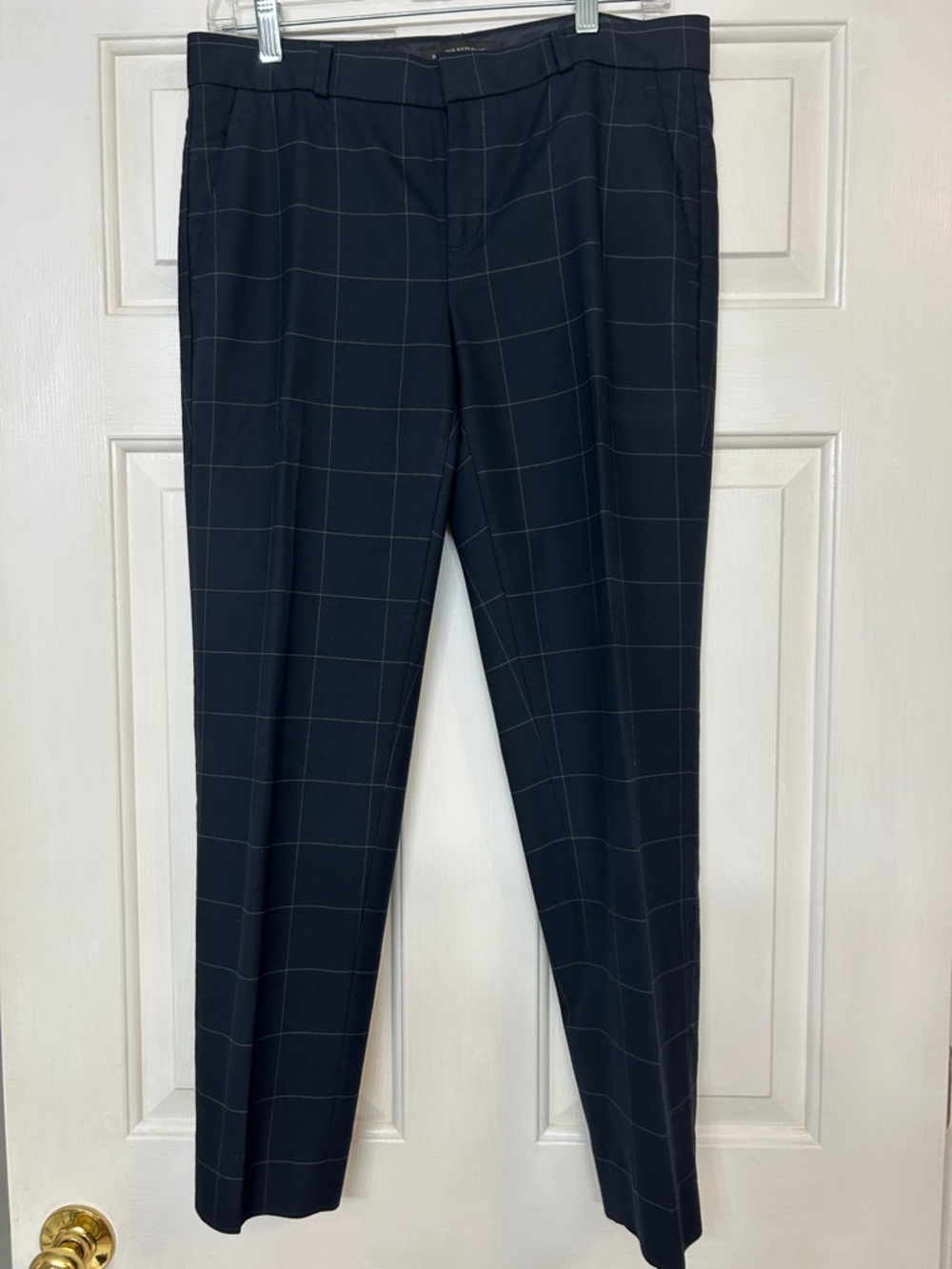 Banana Republic “Avery” fit Navy Windowpane Trousers
